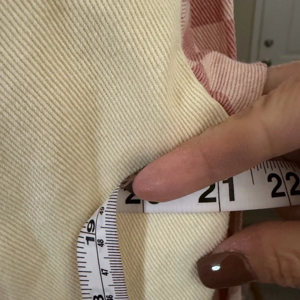 BiBi Cream and Pink Checkered Button Down Shirt - Picture 3 of 5